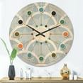 thumbnail image 2 of Designart 'Japanese Style Half-Circle Blue Pattern' Mid-Century Modern Wood Wall Clock, 2 of 5