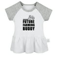 thumbnail image 1 of Future Farming Buddy Funny Dresses For Baby, Newborn Babies Skirts, Infant Princess Dress, 0-24M Kids Graphic Clothes (Gray Raglan Dresses, 0-6 Months), 1 of 4