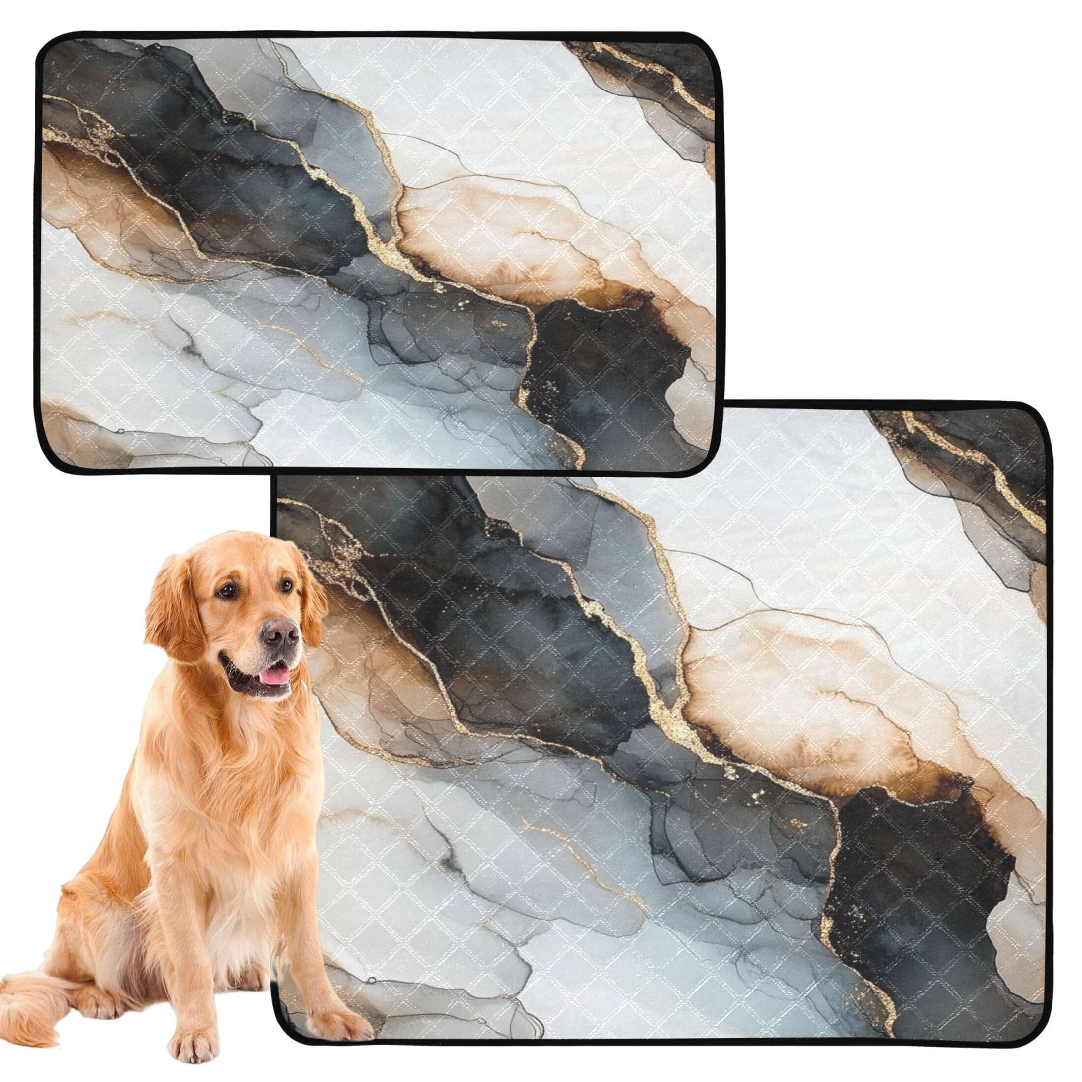 Qxltty Brown Gilt Texture Cat litter Pads Pet Set of 3 Diaper Mats Center Anti-leakage Layer Absorbent Soft and Comfortable