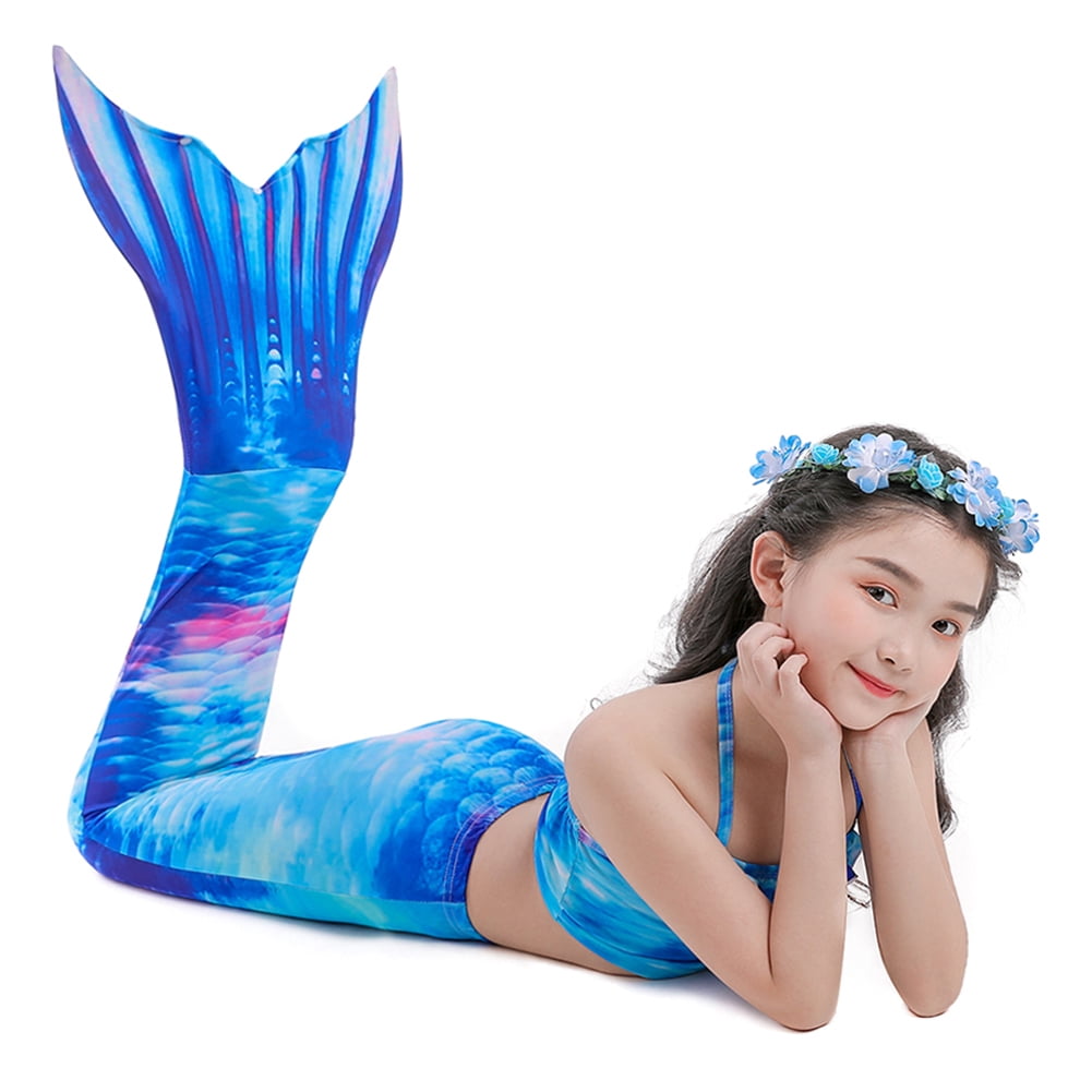 Monofin Not Included Kids Size Fin Fun Mermaid Replacement Tail Skins Swimming 