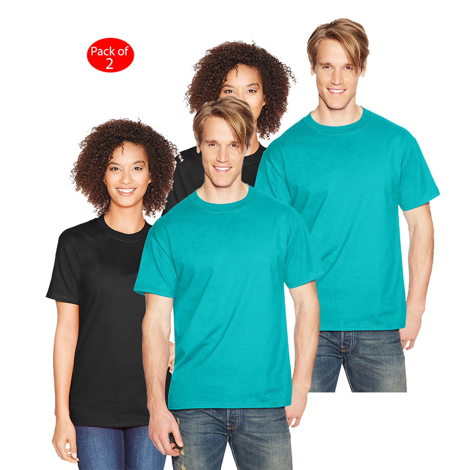 Hanes Beefy-T Adult Short-Sleeve T-Shirt, Color: Teal, Size: 3XL ...