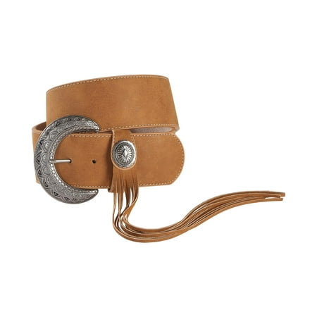 Silver Buckle Ranch - Angel Ranch Women's Antique Silver Concho Fringe Buckle Belt - A3771
