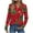 #0004-Red, variant on Uootdi Gift Christmas Womens Tops Cute Christmas Printed Xmas V Neck Long Sleeve Shirt Stretchy Baggy Tunics Ladies Christmas Top