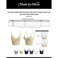 thumbnail image 2 of Made by Olivia Women's Seamless Padded Workout Sports Bra Cami Cropped Yoga Tank Top with Convertible Straps, 2 of 7