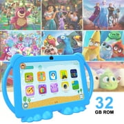 Kids Tablet, 7 inch Android Tablet for Kids, 4GB RAM 32GB ROM 1TB Expand, Toddler Tablet with Parental Control, IPS Screen, Dual Camera, Educational, Games, Shockproof Case for Boys/Girls (Blue)
