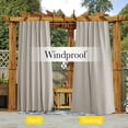 thumbnail image 3 of NICETOWN Waterproof Outdoor Curtains 2 Panels for Pergola, Windproof Blackout Thermal Insulated Drapes Top and Bottom Pocket & Back Tab Privacy Curtains with Fixed Rope, 52"x 95", Natural, 3 of 8
