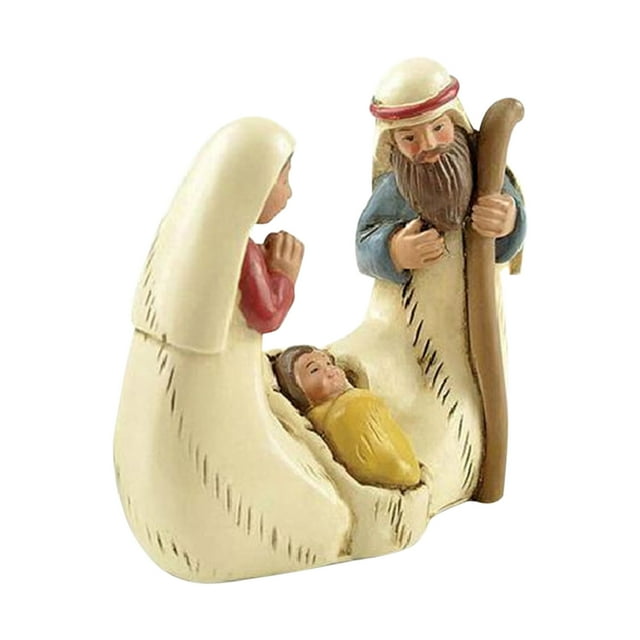 Decoraciones de Navidad para el Hogar Decoración de Resina de Navidad Efecto de Pared de Oro de Navidad Regalo de Decoración de Escritorio de Casa Sagrada Regalos de Familia para Navidad