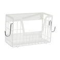 thumbnail image 2 of Cesta lateral para refrigerador con ganchos para organizar condimentos, plegable, de metal. Blanco, 2 of 9
