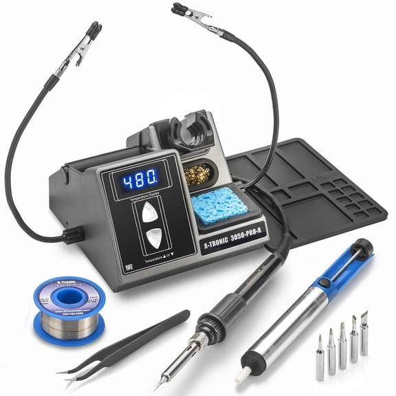 X-Tronic 3050-PRO-X 75 W Digital Soldering Iron Station & Accessories | 1-30 Min Sleep, °C/°F Conversion