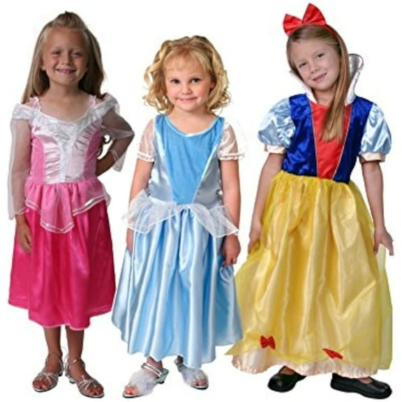Making Believe Classic Storybook Princess Dress 3 Pack Set - Blue/Pink/Yellow - Size 6-8