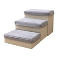 thumbnail image 1 of Rampas para perros de 3 escalones jinwen para mascotas pequeñas antideslizantes para sofá cama Gris, 1 of 8