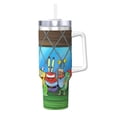 thumbnail image 1 of Pofeuu SpongeBob SquarePants Print Stainless Steel 40OZ Ice Bully Cup With Handle And Straw For Beach/Travel, 1 of 8