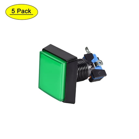 Game Push Button 50x50 Square 12V LED Illuminated Push Button Switch with Micro switch for Arcade Video Green 5pcs price history on PriceWatchPro