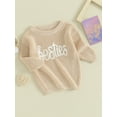 thumbnail image 3 of Wassery Baby Girls Boys Sweater Long Sleeve Crew Neck Letters Print Knitted Sweater 3M 6M 9M 12M 18M 24M Newborn Warm Knit Pullover Sweater Fall Winter Clothes for Infant Girls Boys, 3 of 9