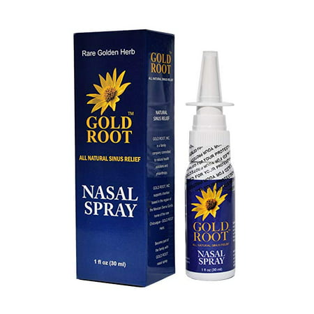 GOLD ROOT Saline Nasal Spray All-Natural Sinus Care with Herbal Extract - Immediate and Drug Free Relief From Congestion, Allergies, and Blocked
