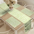 thumbnail image 2 of Ambesonne Nature Table Runner & Placemats, Green Leaves Branches, Placemat 4 pcs + Runner 12"x72", Green Ecru, 2 of 2