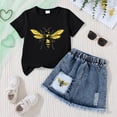 thumbnail image 2 of Kids Girl Clothes Print Short Sleeve Top and Shorts Toddler Girl Summer Outfits Short Set 6-12 Months 12-24 Months 2t 3t 4t 5t 6t 7t 8t 9t Children 4 Years, 2 of 4