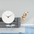 thumbnail image 2 of Reloj de pared decorativo silencioso, ideal para cocina, oficina o estudio, con bandeja escultórica de resina para sala de estar o porche., 2 of 8