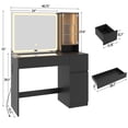 thumbnail image 6 of Pipleo 41" Vanity Desk with Glass Top, Makeup Vanity Desk with Mirror and Lights, Modern White Vanity with Power Outlet and 3 Lighting Modes, 6 of 9