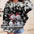 thumbnail image 2 of WAVSUF Girls Christmas Print Sweatshirt Fleece Warm Crew Neck Long Sleeve Fall Winter Holiday Pullover 3, 2 of 4