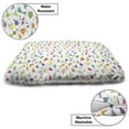 thumbnail image 3 of Funny Cartoon Pet Bed, Various Colors and Shapes of Dinosaur Motifs Doodle Animal Drawings, Chew Resistant Pad for Dogs and Cats Cushion with Removable Cover, 24" x 39", Multicolor, by Ambesonne, 3 of 4