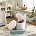 thumbnail image 2 of Guyou Cute Kids Storage Stool, Upholstered Kids Reading Chair with Butterfly Shaped Back, Faux Fur Toddler Chair with Storage for Playroom Kindergarten Bedroom, Colorful Pink, 2 of 6