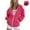Hot Pink, variant on Women's Solid Color with Ear Hat Fashionable Loose Casual Long Sleeve Drop Shoulder Sweatshirt, Cute Pullover Hoodie with Animal Ears for Lounge and Home, Soft and Comfortable Fabric