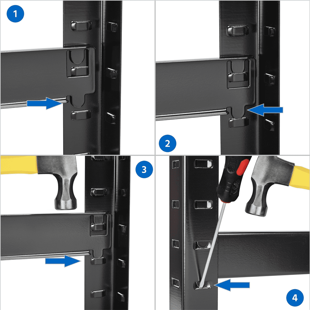 Fullfurnique 71″ Height Adjustable 5 Tier Steel Storage Shelves, Black