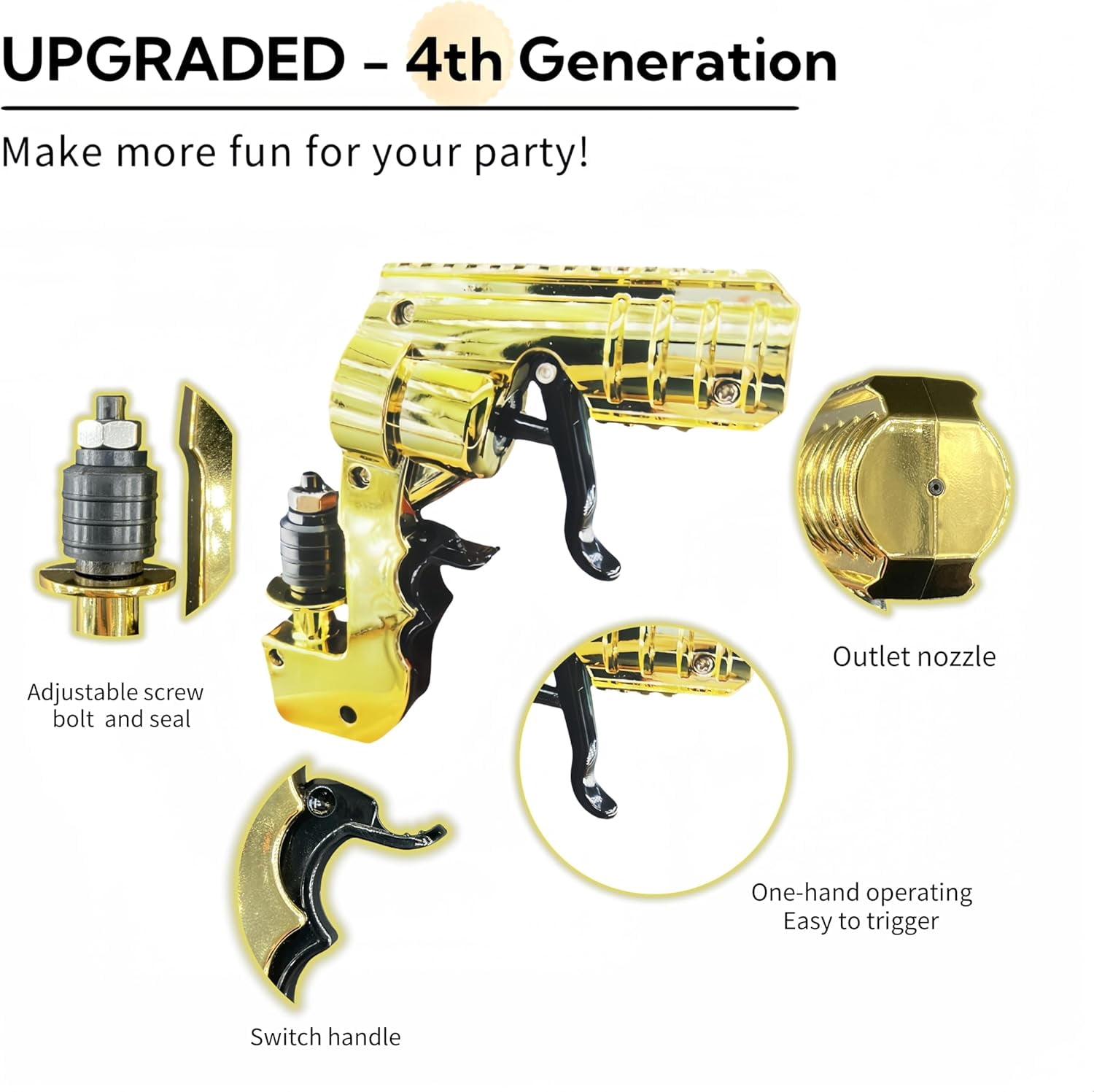 Champagne Gun Shooter, Liquor Gun Shooter Wine Shooter Gun Beer Gun Shooter Drink Gun Shooter for Party, Bubbly Blaster Beverage Blaster Gun Alcohol Shot Gun for Weddings, Birthdays, Clubs