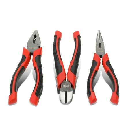 

DNA Motoring TOOLS-00063 DNA MOTORING 3Pcs Chrome Vanadium Steel 6.5 3/8 Jaws Width Linesman Pliers Hand Tool Set