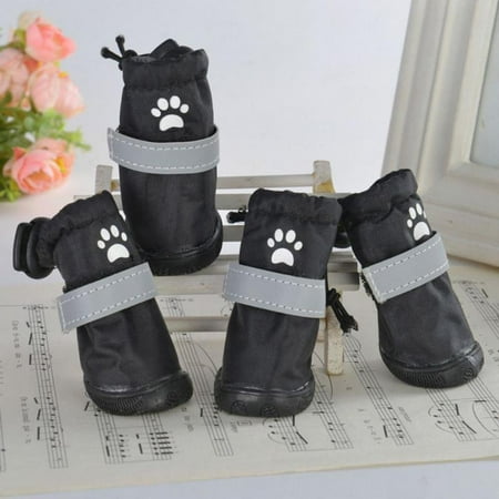 KEINXS Clearance Sale 4Pcs/Set Winter Dog Shoes For Small Dogs Wear-resistant Puppy Pet Shoes Reflective Dog Snow Boots Chihuahua Yorkie Teddy Shoes