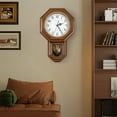 thumbnail image 4 of Vintage Pendulum Wall Clock, Large Roman Numeral Battery-Operated Clock, Silent Non-Ticking Decorative Clock for Living Room Bedroom Office Home Decor, 4 of 9