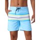 thumbnail image 1 of INSPIRAR CHIC Pantalones de baño a rayas con cordón para hombres, bloque de color, 32 Azul claro, 1 of 6