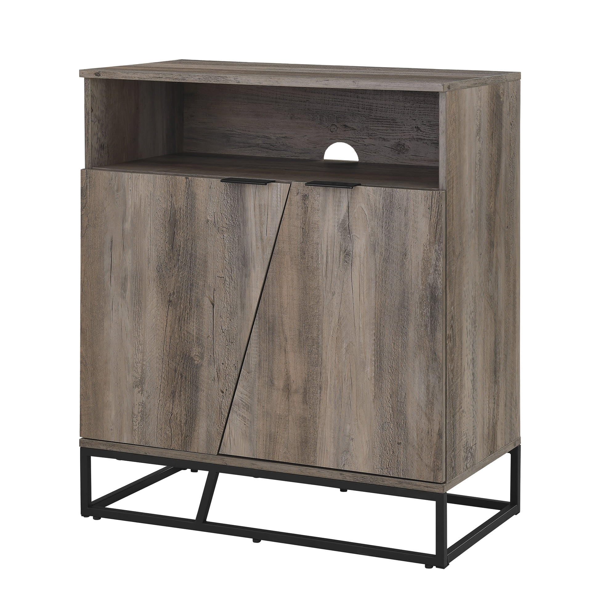 Manor Park Modern Angled Door Accent Cabinet, Grey Wash