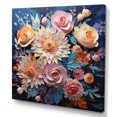 thumbnail image 2 of Designart "Pink Yellow Flowers composition" Floral Wall Art Living Room, 2 of 5