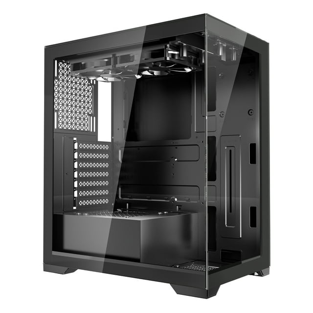 VEVOR Caja para juegos de PC de torre media con 2 ventiladores de 120 mm para placa base ATX