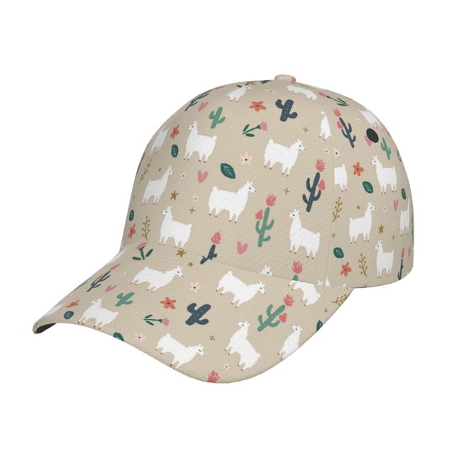 Fotbe Cute Alpaca Gorro Clásico de Béisbol, Gorra Ajustable con Broche Snapback, Gorro de Exterior de Algodón Suave