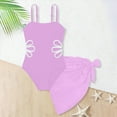 thumbnail image 4 of Gubotare Bathing Suit Teen Girls Girls 1 Piece Swimsuits Bathing Suits for Kids Cross Back Swimwear Beach Summer Swim Suits Size 15-16 (Light Purple,15-16 Years), 4 of 7