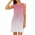 thumbnail image 2 of Gamivast Summer Dresses for Women Sleeveless Gradient Print Crew Neck Beach Dress Loose Casual Dresses Side Slit Shift Ombre Tank Flowy Vacation Daily, 2 of 6