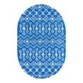 thumbnail image 2 of Unique Loom Moroccan Trellis Shag Collection Area Rug - Meknes (5' 3" x 8' Oval Periwinkle Blue/Ivory), 2 of 6