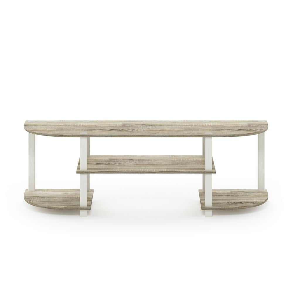 Furinno Turn-S-Tube Television Stands Wide TV Entertainment Center, Sonoma Oak/White