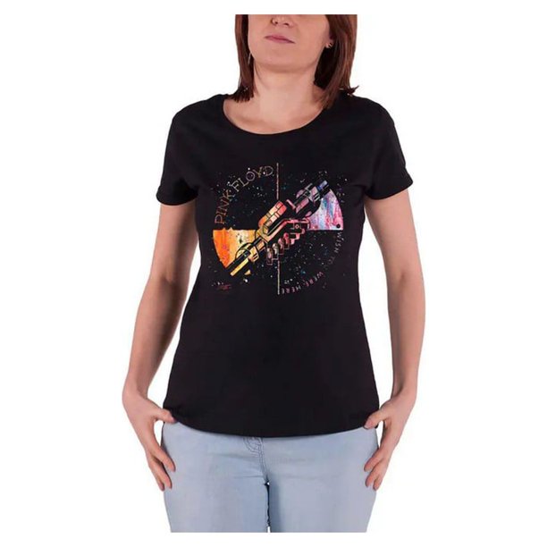 Pink Floyd - Camiseta Machine Greeting para Mujer (Negro, Naranja)