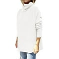 thumbnail image 2 of Femmes Col Roulé Surdimensionné 2022 Manches Longues Chauve-Souris Ourlet Tricoté Pull-Over Tops, 2 of 4