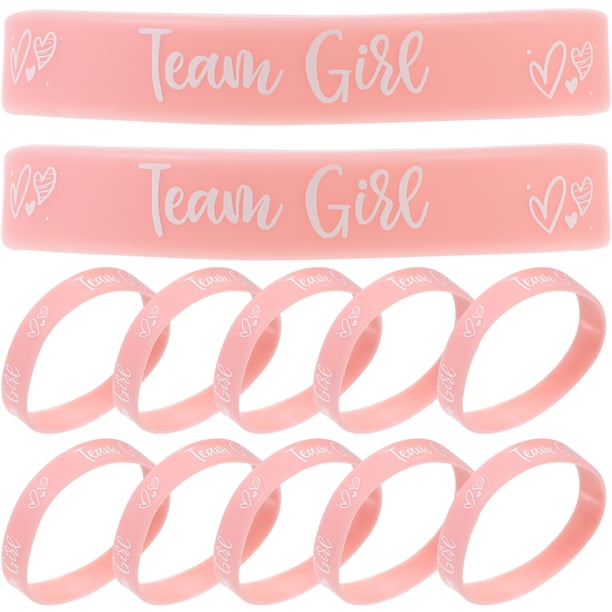 KAKOWELY 12 pulseras de revelación de género para niñas, ideales para baby shower y fiestas de revelación de género.