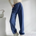 thumbnail image 6 of MELDVDIB Womens Sweatpant Baggy Button Waist Wide Leg Pants Fashion Casual Solid Color Stretch Comfy Lounge Trousers with Pocket Blue XL, 6 of 6