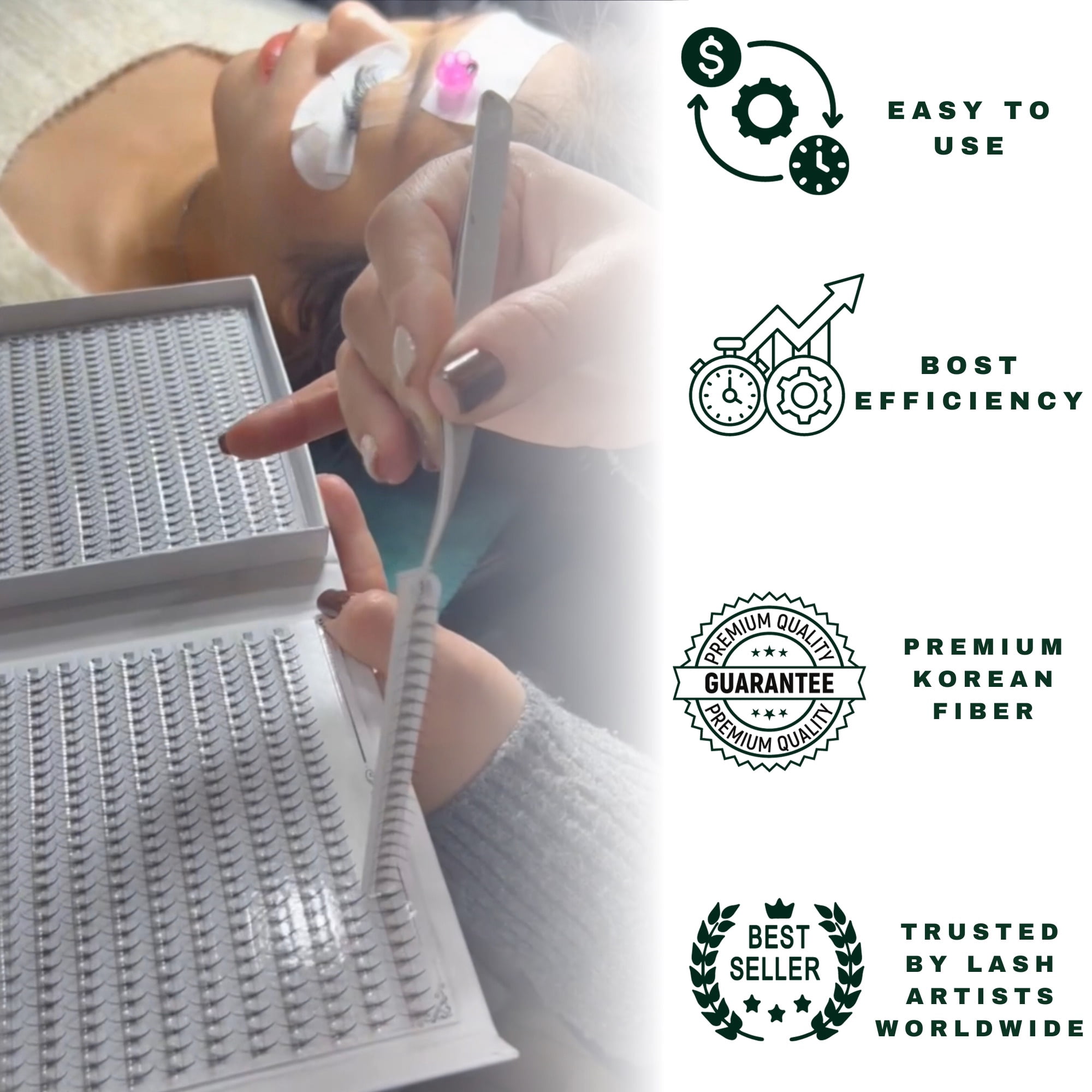 5D Wispy | 1200 Fans | Premade wispy volume fans for professional eyelash extension, promade lash tool | Handmade in Vietnam (5D | C | 12-16mm | Brown)