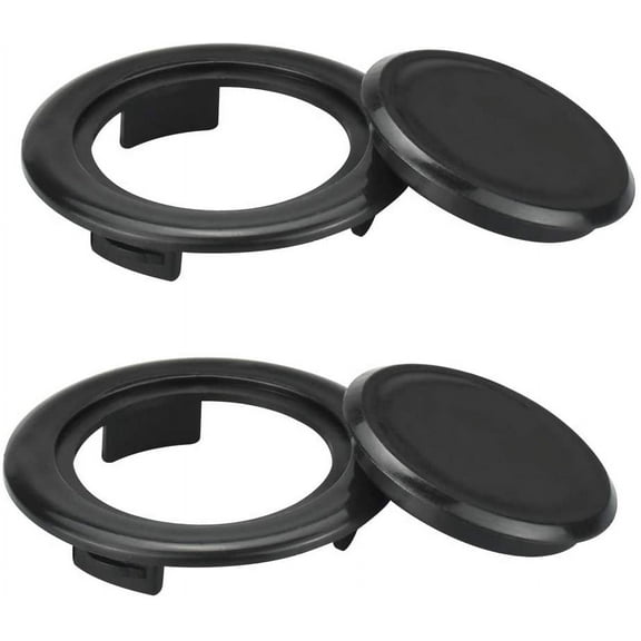 BUZIFU  2 Set Parasol Hole Rings Plastic Patio Umbrella Table Ring Standard Size Umbrella Hole Plug With 2 Pcs Decorative Tabletop Caps for Patio Umbrellas 1.65'' in Diameter or Smaller (Black)