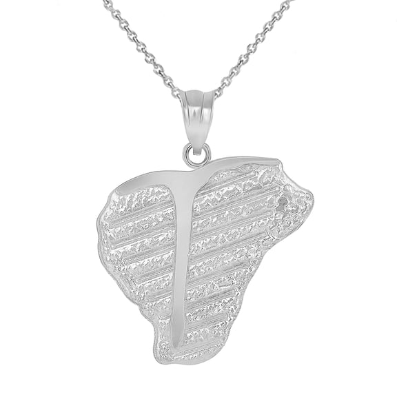 T-BONE STEAK PENDANT NECKLACE IN STERLING SILVER :  Pendant with 16" chain