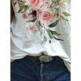 thumbnail image 3 of XXLvision Women Floral Print V Neck Straight Baggy T-Shirts, 3 of 4