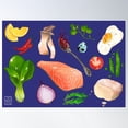 thumbnail image 2 of Salmon Dinner Poster Wall Art, Modern Wall Decor For Living Room Bedroom, 8x12 UNFRAMED, 2 of 3